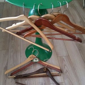 9 Vintage sturdy wooden hangers